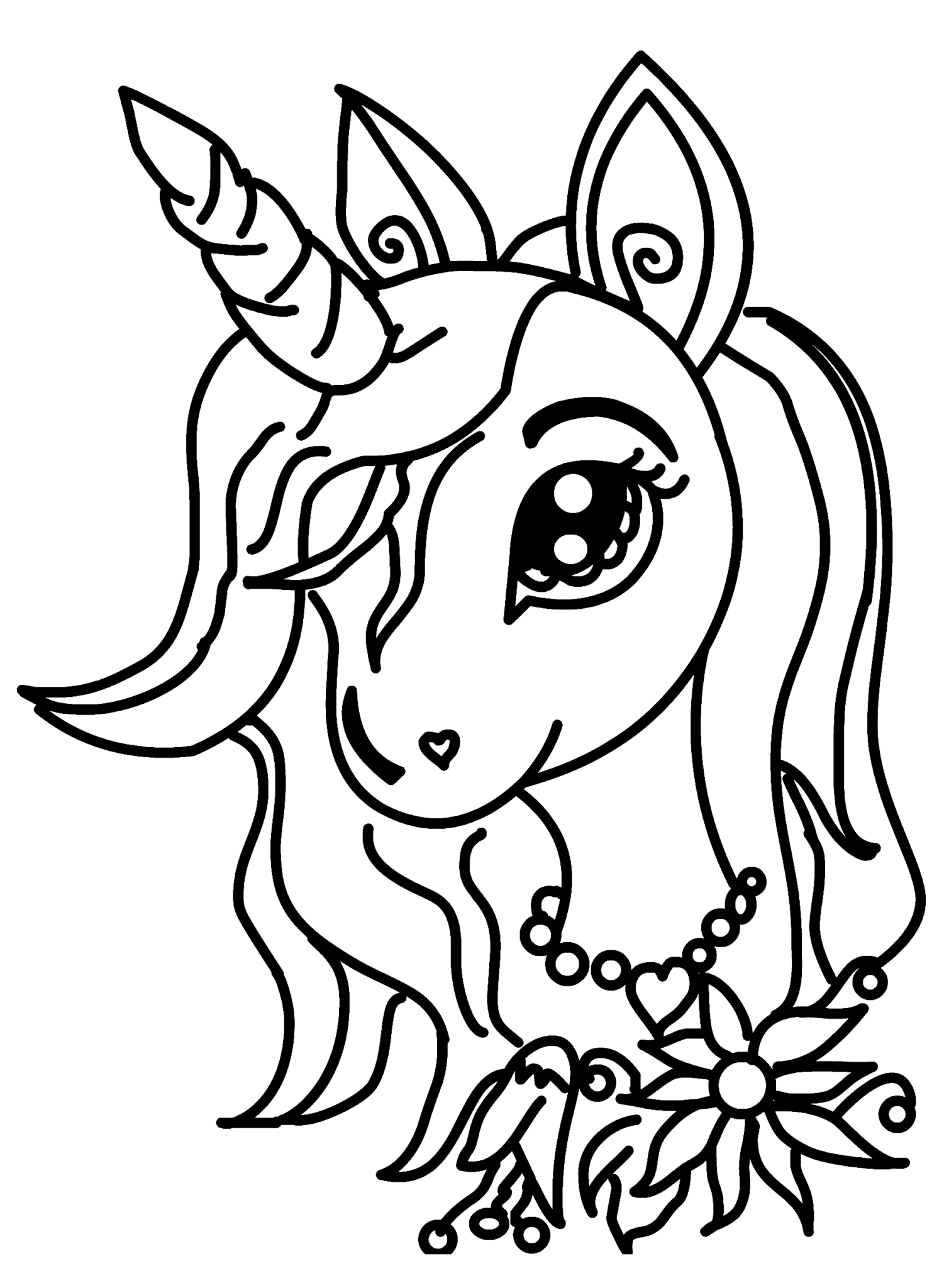 Cute Unicorn Coloring Pages- How to Draw » Draw 2 Color