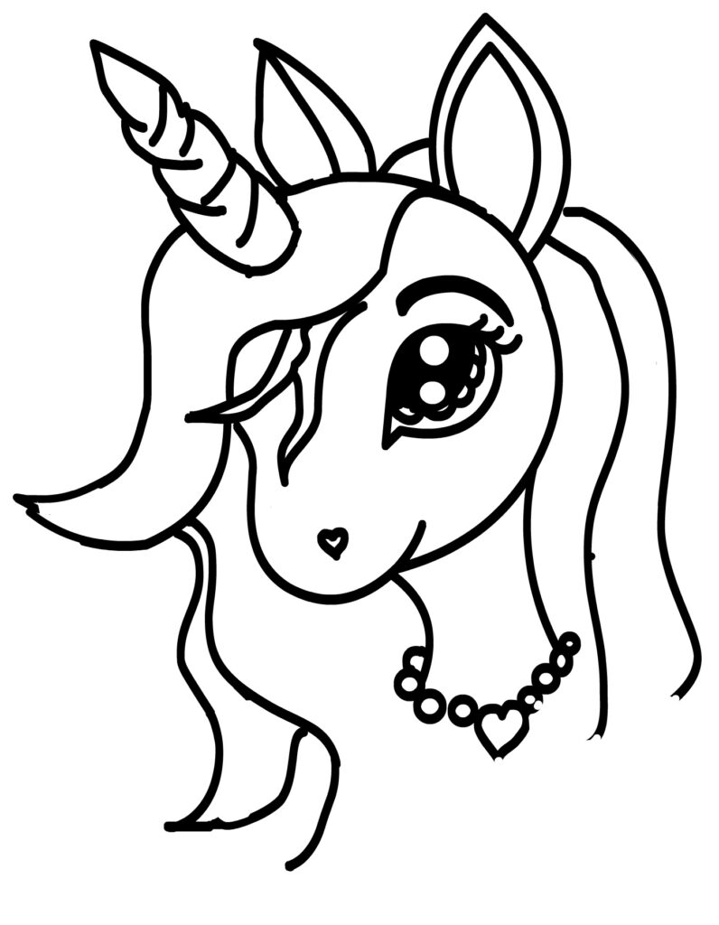 cute easy unicorn coloring pages