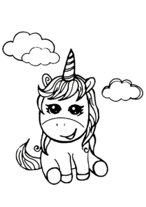 5 Cute Baby Unicorn Coloring Pages » Draw 2 Color