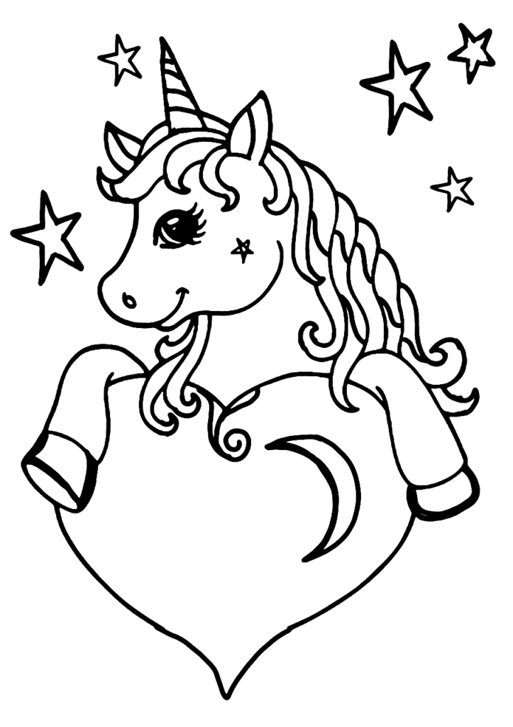 5 Easy to Draw and Color Cute Unicorn Coloring Pages » Draw 2 Color