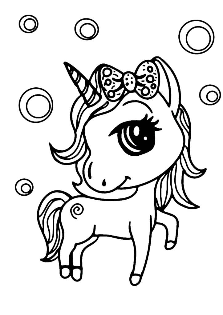 7 Cute Mermaid Unicorn Coloring Pages » Draw 2 Color