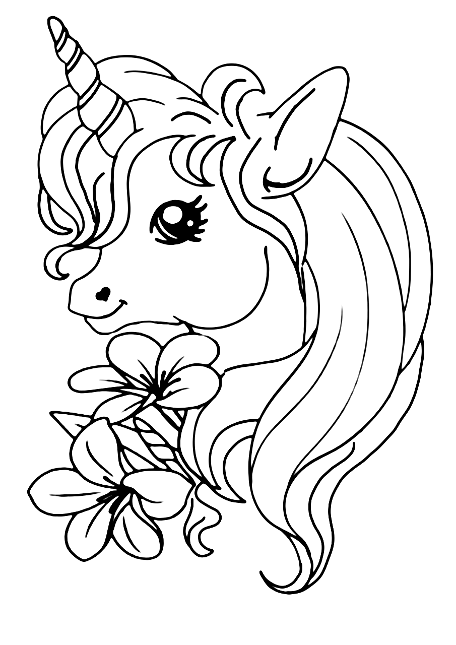 18 Cute and Easy Printable Unicorn Coloring Pages » Draw 2 Color